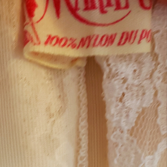 Marie Claire Vintage House Coat Cream Lace 100% Nylon Line Snap Closure Woman 48 - Picture 10 of 11